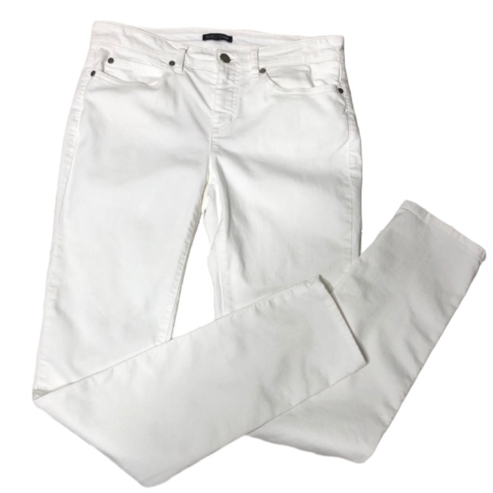 Eileen Fisher Mid-Rise Slim Fit Ankle Jeans in White